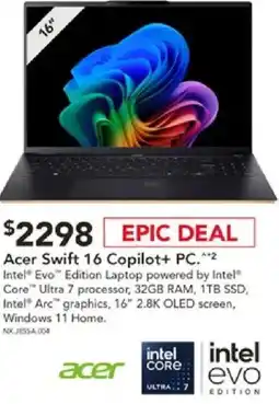 Harvey Norman Acer swift 16 copilot+ pc offer