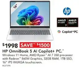 Harvey Norman Hp omnibook 5 ai copilot+ pc offer