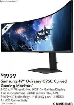 Harvey Norman Odyssey g95c curved gaming monitor offer