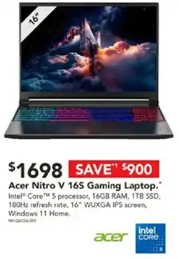 Harvey Norman Acer nitro v 165 gaming laptop. offer