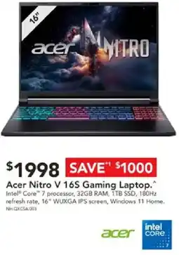 Harvey Norman Acer nitro v 16s gaming laptop offer