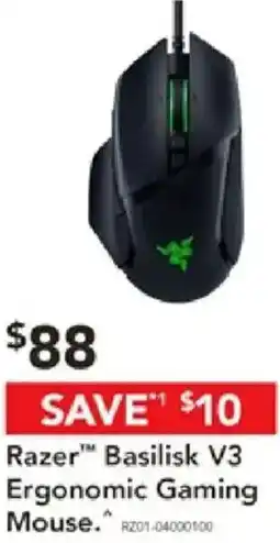 Harvey Norman Razer basilisk v3 ergonomic gaming mouse offer