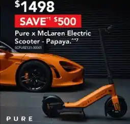 Harvey Norman Pure x mclaren electric scooter offer