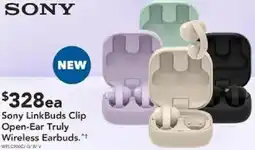 Harvey Norman Sony linkbuds clip open-ear truly wireless earbuds offer