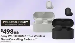 Harvey Norman Sony wf-1000xm6 true wireless noise-cancelling earbuds offer