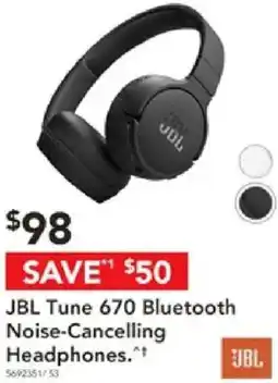 Harvey Norman Jbl tune 670 bluetooth noise-cancelling headphones offer