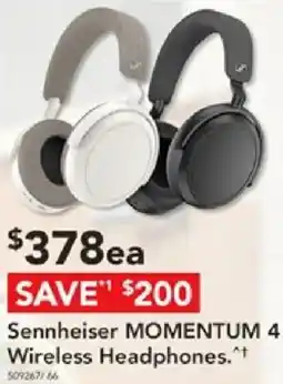 Harvey Norman Sennheiser momentum 4 wireless headphones offer