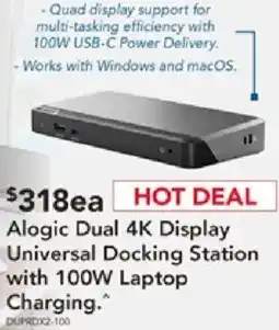 Harvey Norman Alogic dual 4k display universal docking station offer
