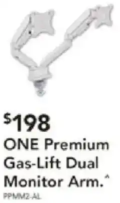 Harvey Norman One premium gas-lift dual monitor arm offer