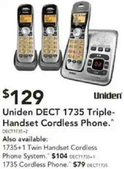 Harvey Norman Uniden dect 1735 twin- handset cordless phone offer