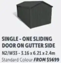 Stratco Single-one sliding door on gutter side offer