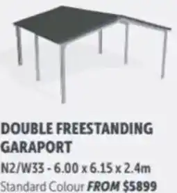 Stratco Double freestanding garaport offer