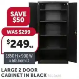 Stratco Large 2 door cabinet in black offer