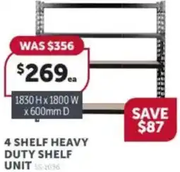Stratco 4 shelf heavy duty shelf unit offer