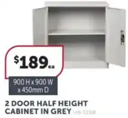 Stratco 2 door half height cabinet in grey offer