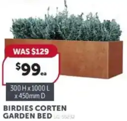 Stratco Birdies corten garden bed offer