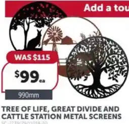 Stratco Tree of life, great divide and cattle station metal screens offer