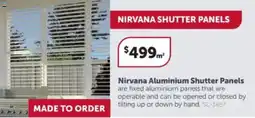 Stratco Nirvana aluminium shutter panels offer