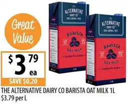 Supabarn The alternative dairy co barista oat milk offer