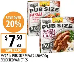 Supabarn Mccain pub size meals offer