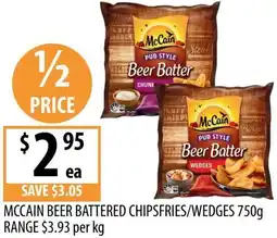 Supabarn Mccain beer battered chipsfries/wedges offer