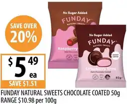 Supabarn Funday natural sweets chocolate coated offer