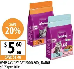 Supabarn Whiskas dry cat food offer