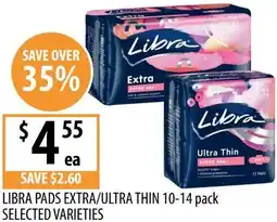 Supabarn Libra pads extra/ultra thin offer