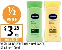 Supabarn Vaseline body lotion offer