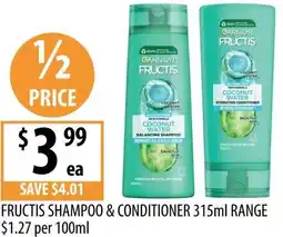 Supabarn Fructis shampoo & conditioner offer