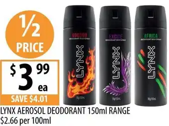 Supabarn Lynx aerosol deodorant offer
