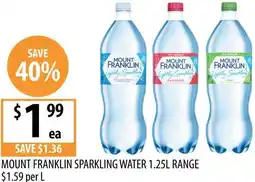 Supabarn Mount franklin sparkling water offer