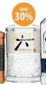 Supabarn roku japanese crafted gin 43% offer