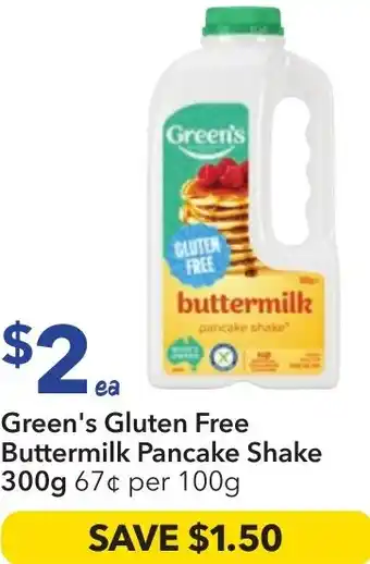 Ritchies Green's gluten free buttermilk pancake shake offer