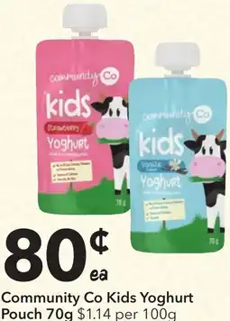 Ritchies Community co kids yoghurt pouch offer