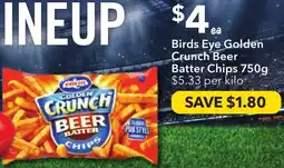 Ritchies Birds eye golden crunch beer batter chips offer