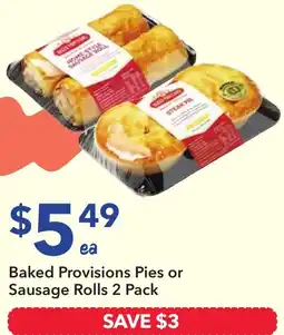 Ritchies Baked provisions pies or sausage rolls offer