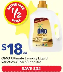 Ritchies Omo ultimate laundry liquid offer