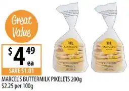 Supabarn Marcel's buttermilk pikelets offer