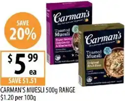 Supabarn Carman's muesli offer