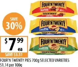 Supabarn Four'n twenty pies offer
