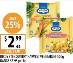 Supabarn Birds eye country harvest vegetables offer