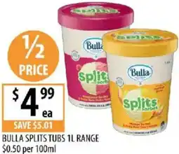 Supabarn Bulla splits tubs offer