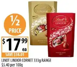 Supabarn Lindt lindor cornet offer