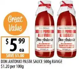 Supabarn Don antonio pasta sauce offer