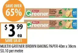 Supabarn Multix greener brown baking paper offer