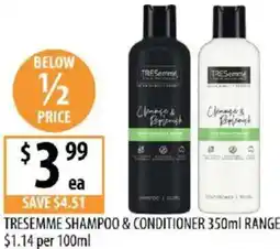 Supabarn Tresemme shampoo & conditioner offer