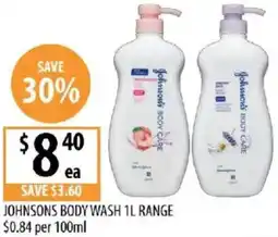 Supabarn Johnsons body wash offer