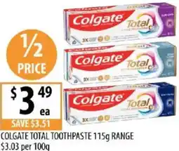 Supabarn Colgate total toothpaste offer