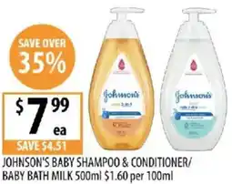 Supabarn Johnson's baby shampoo & conditioner/ baby bath milk offer